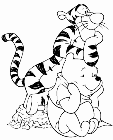 Tigger And Pooh  Coloring page