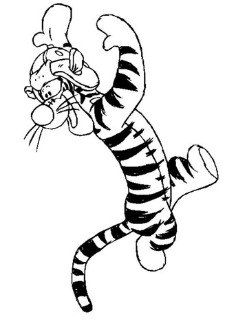 Tigger With Its Helmet  Coloring page