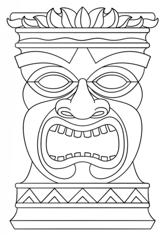 Tiki Totem Mask Coloring page