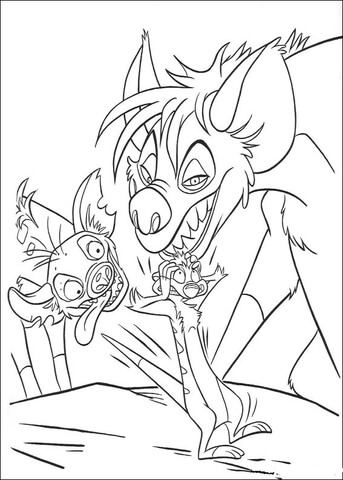 Timon And Hyena Coloring page