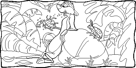 Timon with Two Bugs  Coloring page