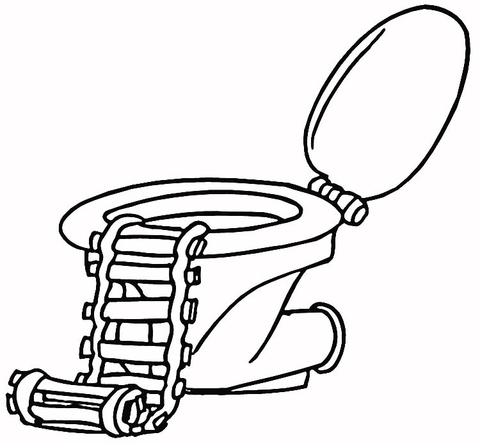 Toilet with a ladder Coloring page