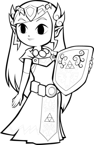 Toon Princess Zelda Coloring page
