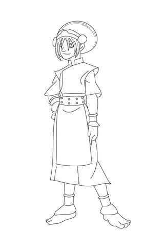 Toph Is Waiting Patiently With A Hand On Hip Coloring page