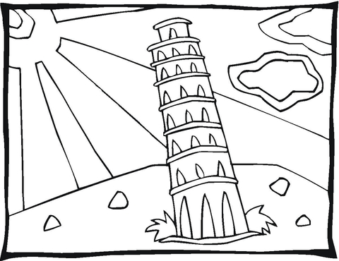 Tower In Pisa Coloring page
