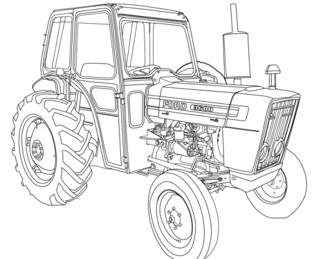 Tractor Ford 3600 Coloring page
