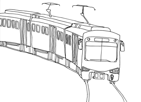 City Train Coloring page