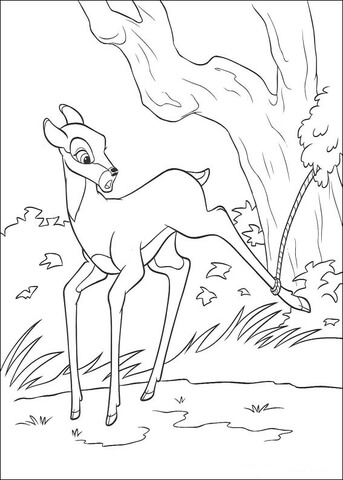 Bambi is Trapped Coloring page