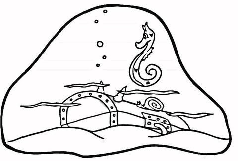 Treasure Under the Water  Coloring page