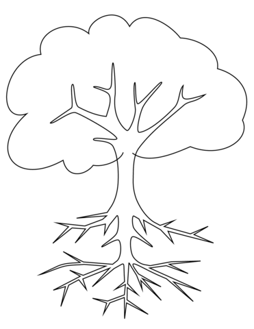 Tree with Roots Coloring page