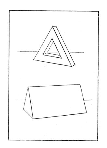 Three Dimension Triangles Coloring page