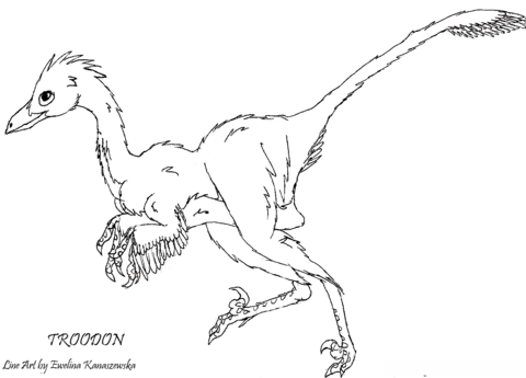 Troodon Dinosaur Coloring page