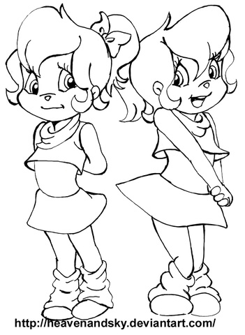 Girls From Alvin and the Chipmunks Coloring page