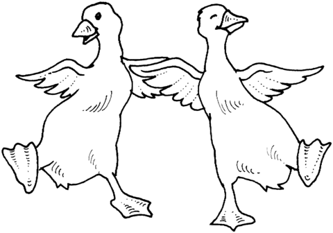 Two Goose Dance Coloring page