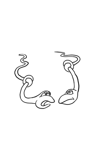 Two Little Snakes Are Having A Chat Coloring page