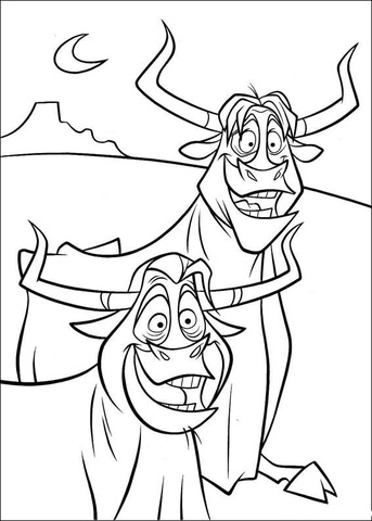 Two Smiling Cows  Coloring page