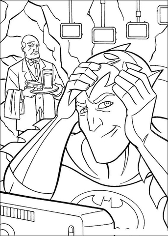 Putting on Batman Costume  Coloring page