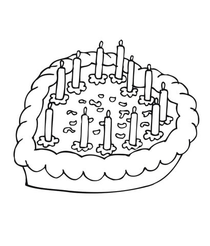 Valentine Day Cake  Coloring page