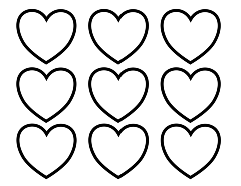 Valentines Day Blank Hearts Coloring page