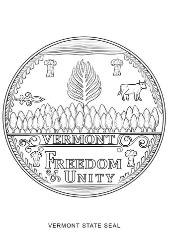 Vermont State Seal Coloring page