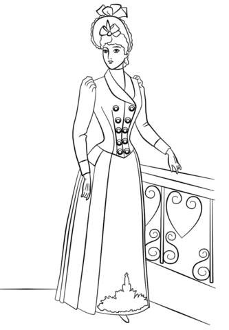 Victorian Fashion Coloring page