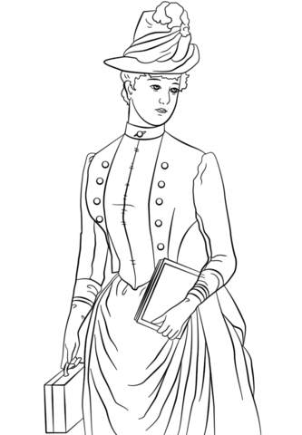 Victorian Lady Coloring page