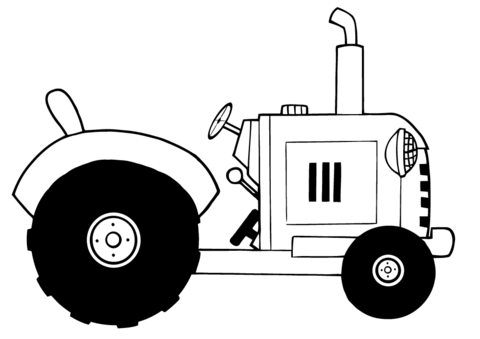 Vintage Farm Tractor Coloring page