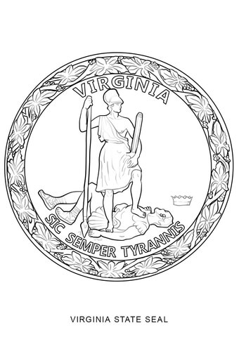 Virginia State Seal Coloring page