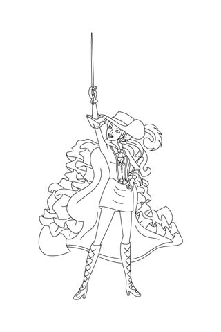 Viveca Is Pointing Her Sword To The Sky Coloring page