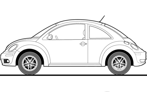 Volkswagen Beetle 2009 Coloring page