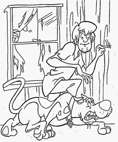 Shaggy Rogers and Scooby Doo  Coloring page