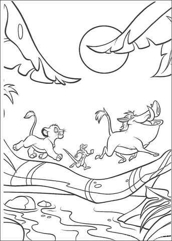 Animals Walking Under The Moon  Coloring page