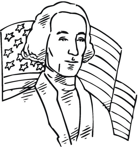 George Washington first president of the USA Coloring page