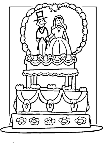 Wedding Cake  Coloring page