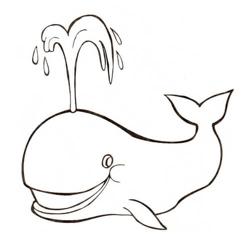 Whale Spouts Water Coloring page