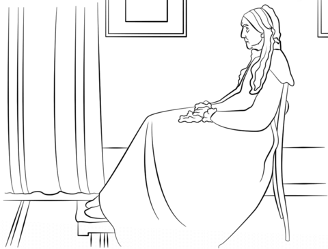 Whistler's Mother by James Mcneill Whistler Coloring page
