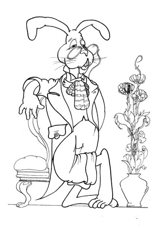 White Rabbit  Coloring page