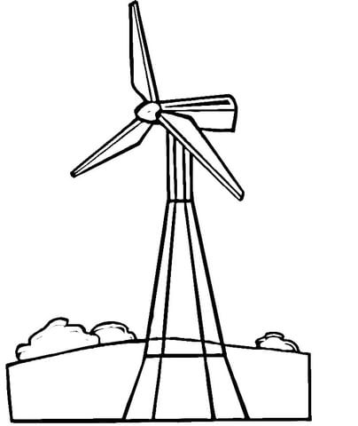 Wind Turbine  Coloring page