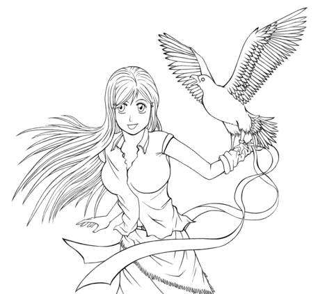 Inoue Orihime from Anime Bleach Coloring page