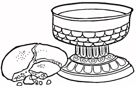 Wine and Bread Coloring page