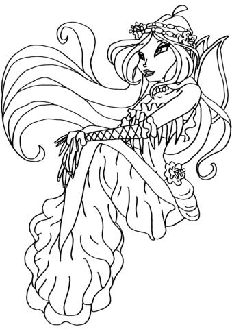 Winx Club Mermaid Flora Coloring page