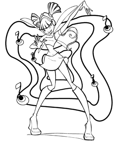 Winx Musa is dancing Coloring page
