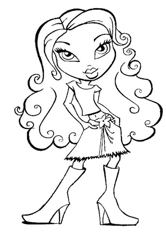 With Curly Hair  Coloring page