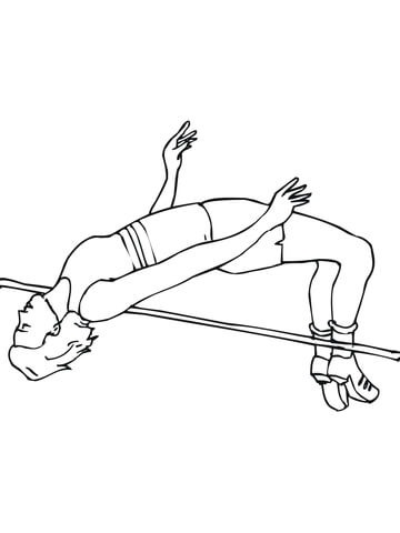 Woman High Jump Coloring page