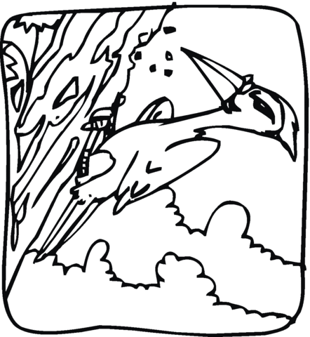 Woodpecker 10 Coloring page