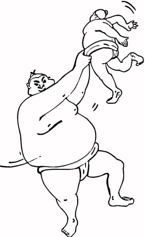 Wrestlers Sumo  Coloring page