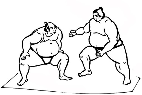 Wrestling Sumo Coloring page