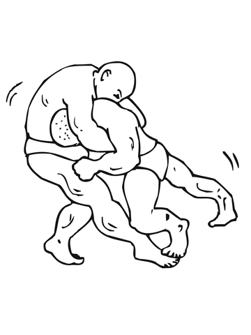 Wrestling Match Coloring page