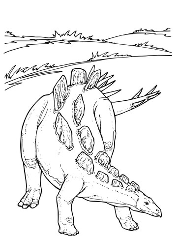 Wuerhosaurus Stegosaurid Dinosaur Coloring page