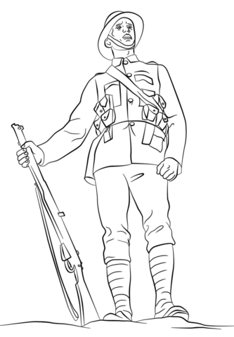 WWI British Soldier Coloring page